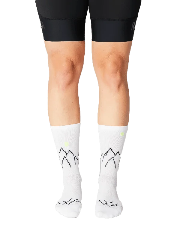 bicycle paint maneuverability-FINGERSCROSSED SOCKS | #11_05 MOUNTAIN - WHITE / NEON