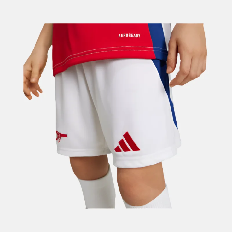 bicycle shoe precision-Adidas Arsenal 24/25 Home Kids Boy Football Shorts (7-16Years) -White