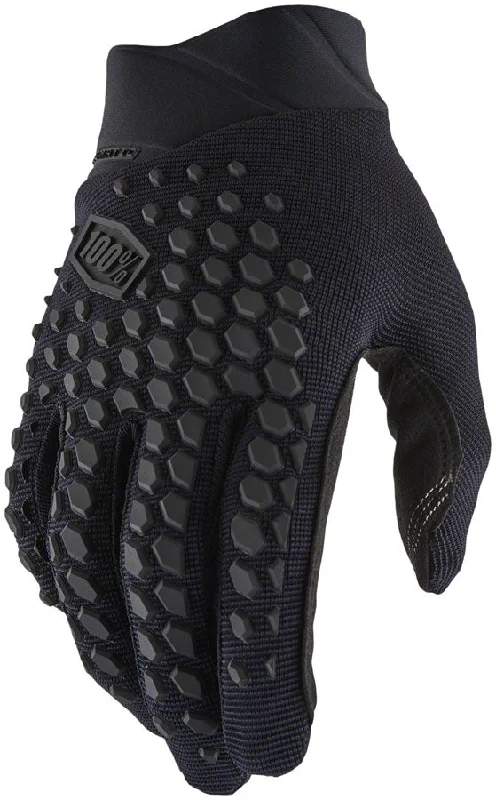 bicycle rotor upgrade-100% Geomatic Gloves - Black/Charcoal Full Finger Mens Small