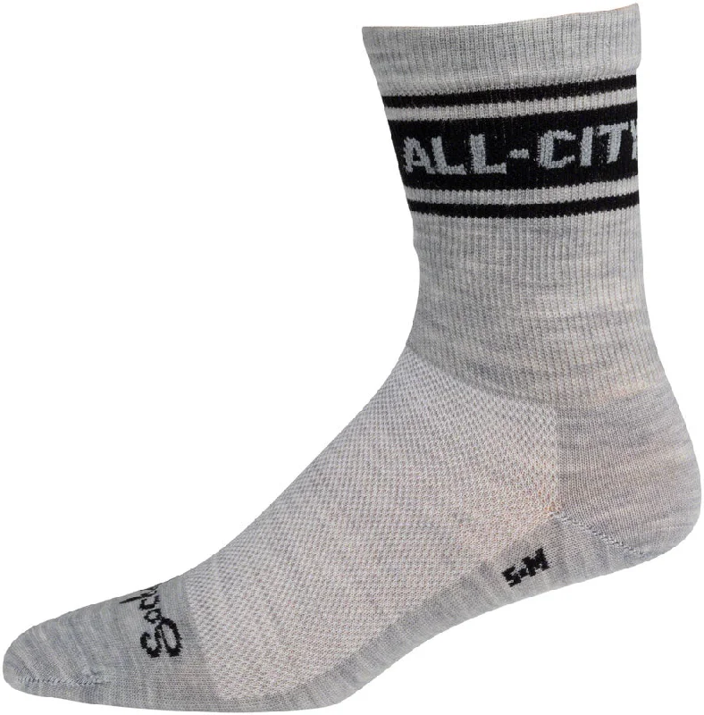 bicycle cleat rigidity-All-City Classic Wool Sock - Gray Black Small/ Medium