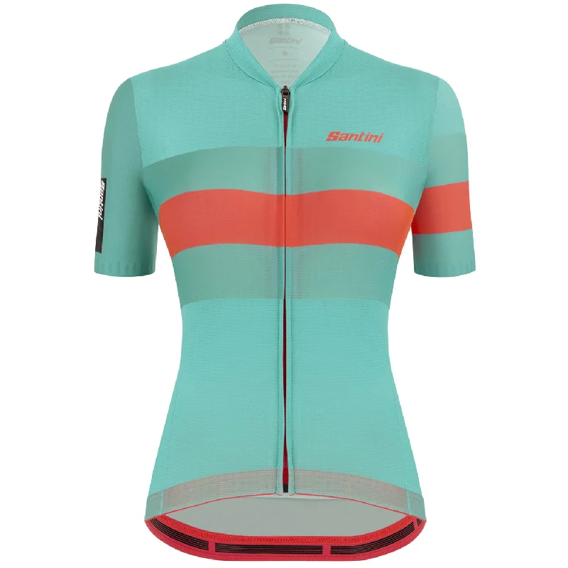 bicycle cleat maneuverability-Maglia donna Santini Sleek Bengal - Azzurro