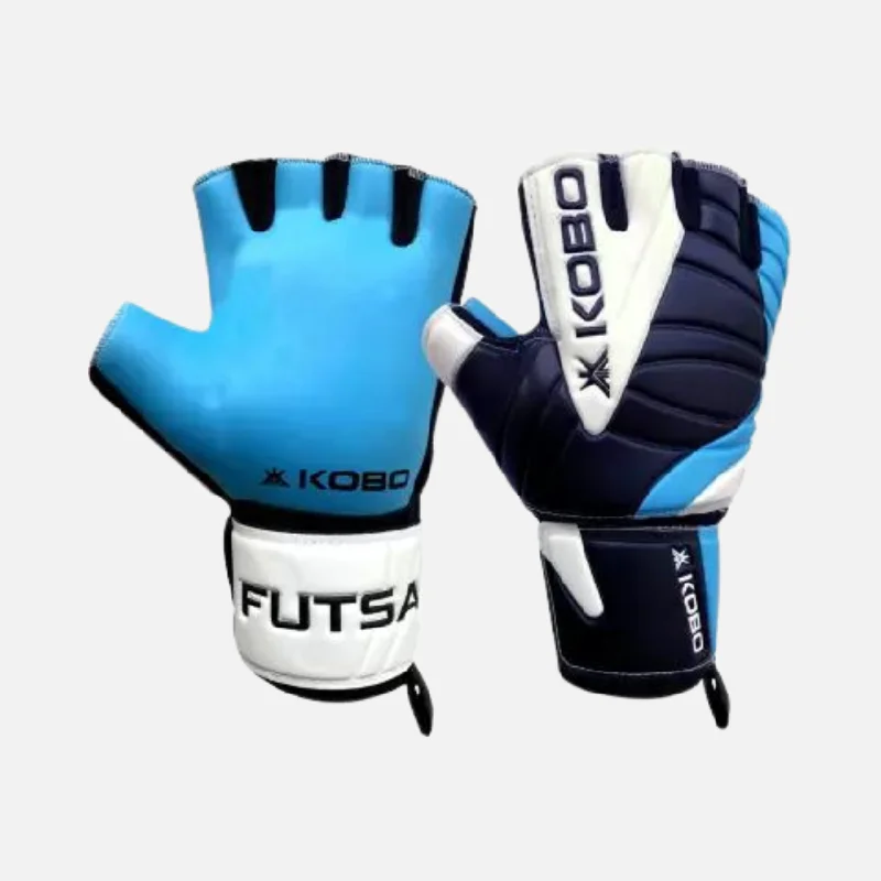 bicycle saddle agility-Kobo FUTSAL Football Goal Keeper Gloves Adult -Blue/White