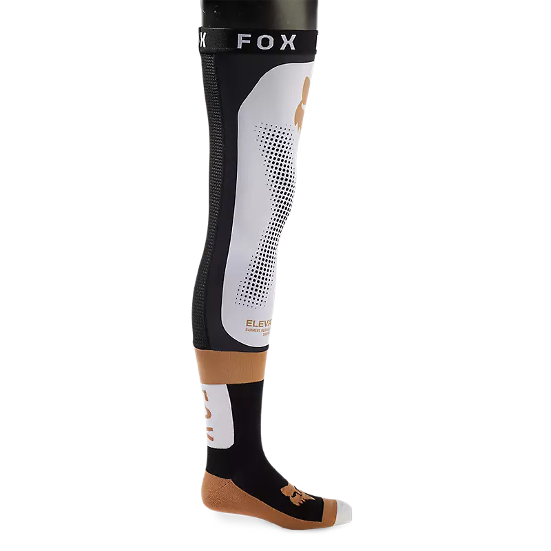 bicycle saddle elasticity-FOX 2024 FLEXAIR KNEE BRACE SOCKS - BLACK/WHITE