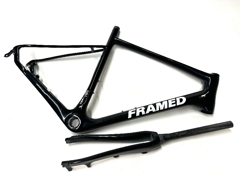 bicycle frame modification-Framed Mallorca Carbon Disc Brake 56cm 700c Black Road Bike Frame / Fork New