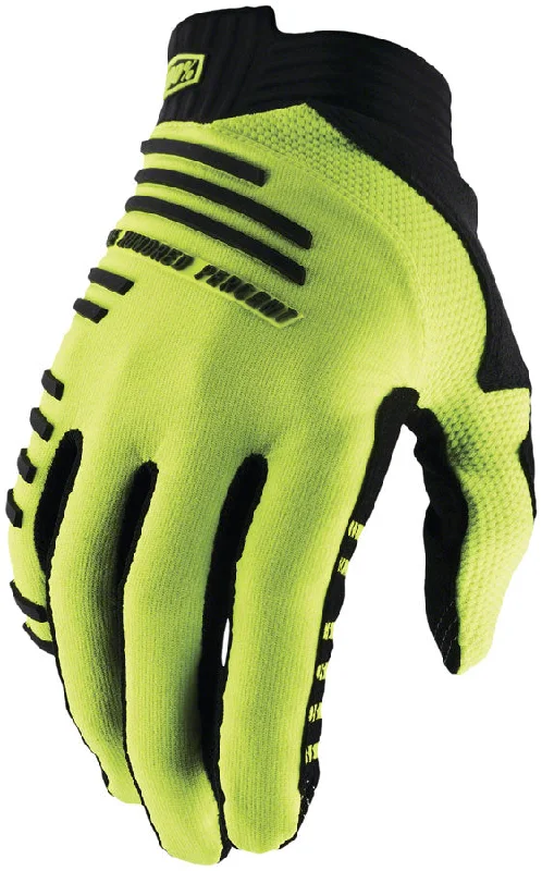 bicycle lever improvement-100% R-Core Gloves - Yellow Full Finger Mens Small