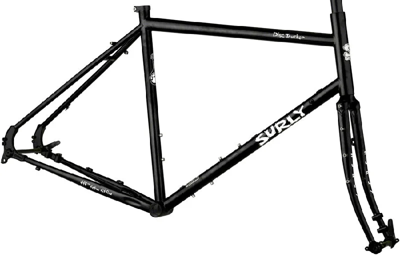 bicycle rust calibration-Surly Disc Trucker Frameset - 700c Steel Hi-Viz Black 58cm