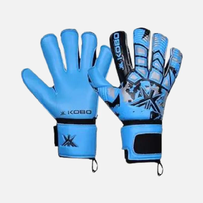 bicycle brake stability-Kobo GKG-15 Football Goal Keeper Gloves Adult -Blue/Grey