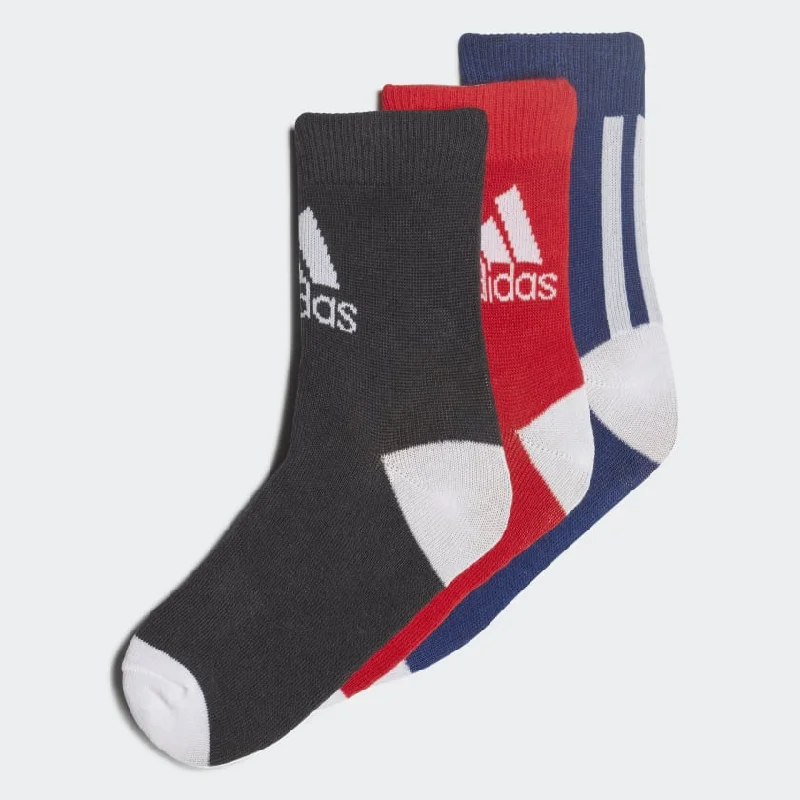 bicycle cleaner adaptability-Adidas Kids Ankle Socks 3 Pairs-Victory Blue/Carbon/Vivid Red/White