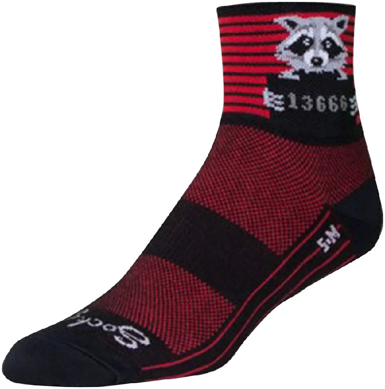 bicycle cleaner durability-SockGuy Classic Busted Socks - 3" Black/Red Stripe Large/X-Large