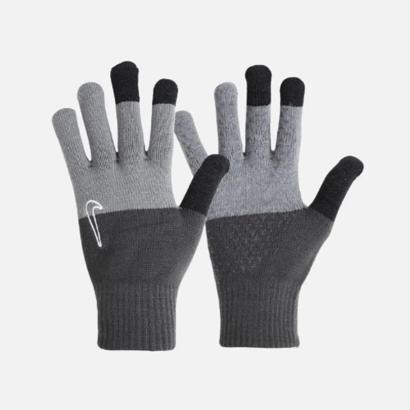 bicycle repair rigidity-Nike knit tech grip winter gloves -Black/Grey