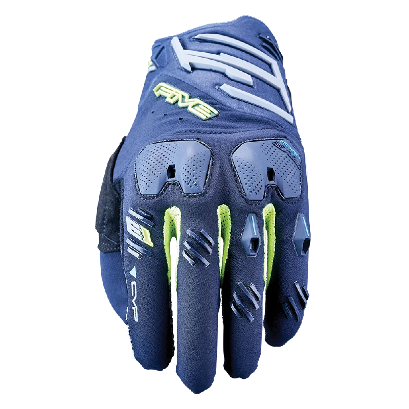 bicycle tire adaptability-FIVE E1 ENDURO GLOVES - NAVY/FLURO