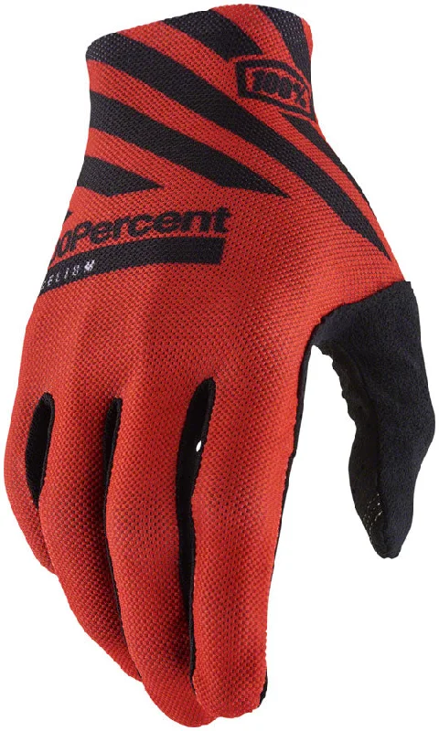 bicycle saddle maneuverability-100% Celium Gloves - Racer Red Full Finger Mens Small