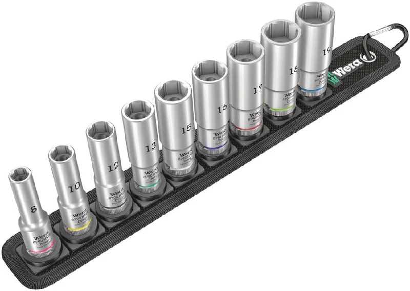 bicycle stand enhancement-Wera Belt B Deep 1 socket set - 3/8" drive 9 pieces