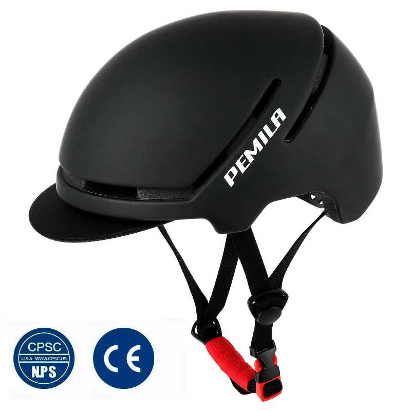 bicycle handlebar stability-PEMILA Urban Commuter Cycling Helmet With Cloth Hat Eaves Folding Bicycle Helmet Scooter Electric Power Assisted MTB Bike Helmet