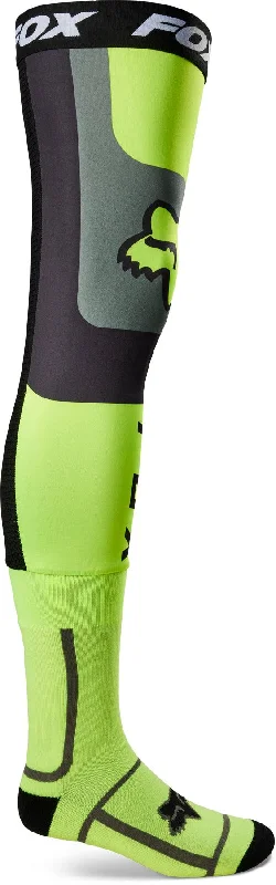 bicycle paint precision-FOX 2023 FLEXAIR KNEE BRACE SOCKS - FLO YELLOW