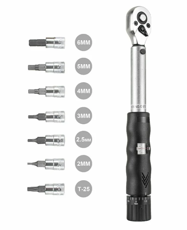 bicycle pad alignment-Bicycle Bike Torque Wrench Allen Key Tool Socket Set Kit 1/4"