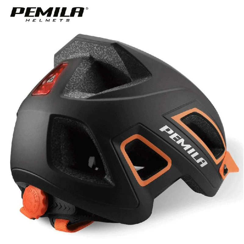 bicycle lever maneuverability-PEMILA Men MTB Bicycle Helmet Bike Safely Cap Ultra-lightweight Mountain Road Cycling Sports Riding Helmets With LED Tail light