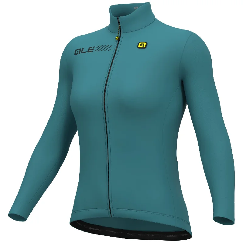 bicycle pedal flexibility-Maglia maniche lunghe donna Ale Solid Fondo 2.0 - Verde