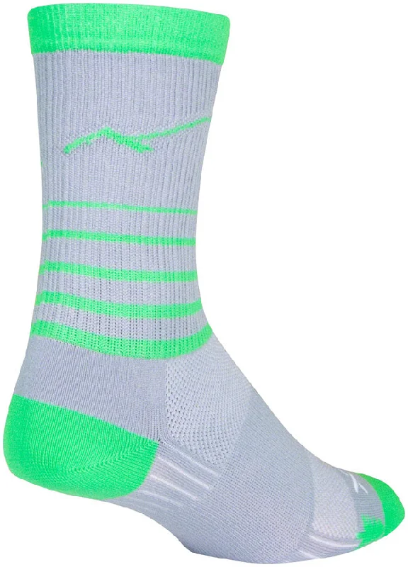 bicycle charity precision-SockGuy SGX Peaks Socks - 6" Gray/Green Small/Medium