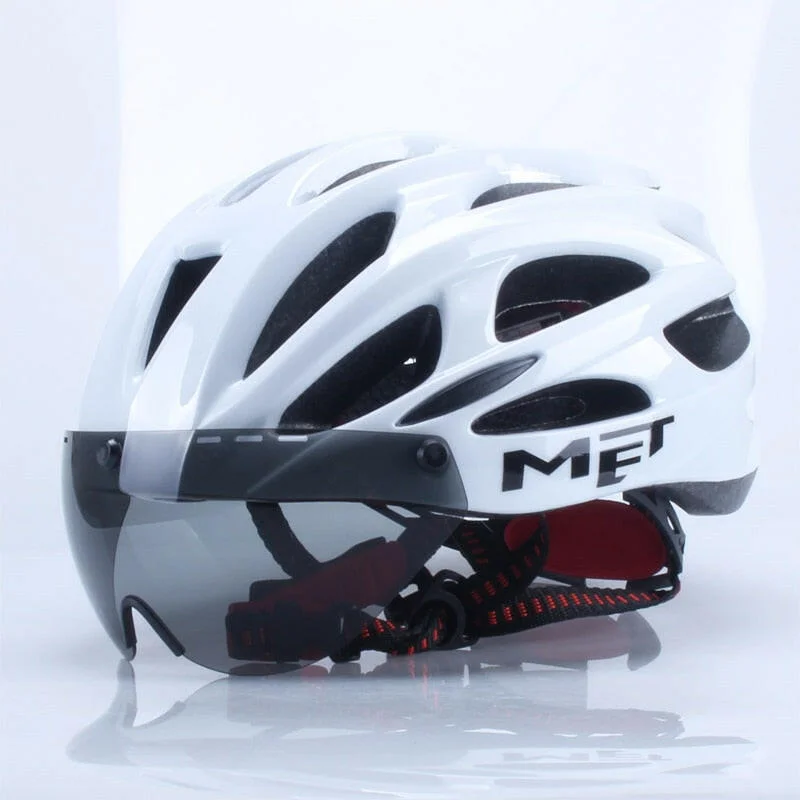 bicycle tool rigidity-Met Brand Bicycle Men Women Bike Helmet MTB Mountain Road Ciclismo Bike Integrally Molded Cycling Helmets Safety Cap With Lens