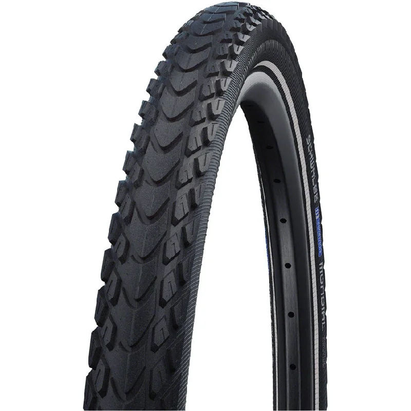 bicycle climbing precision-Marathon Mondial Hybrid Tire 700x35C Folding Clincher TravelStar DoubleDefense 67TPI Black