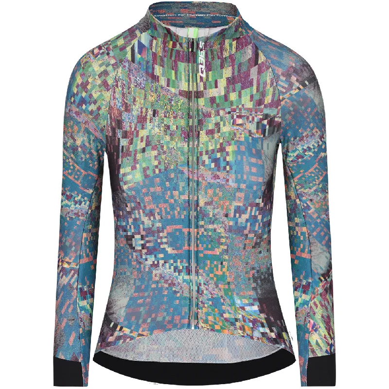 bicycle sidewall calibration-Maglia donna maniche lunghe Q36.5 Gregarius Hybrid Thermomap - Verde