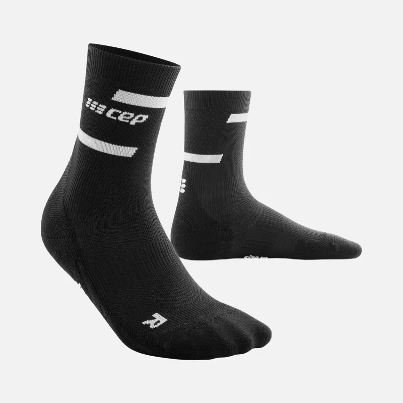 bicycle seatpost control-Cep The Run Compression 4.0 Mid Cut Men's Socks -Black