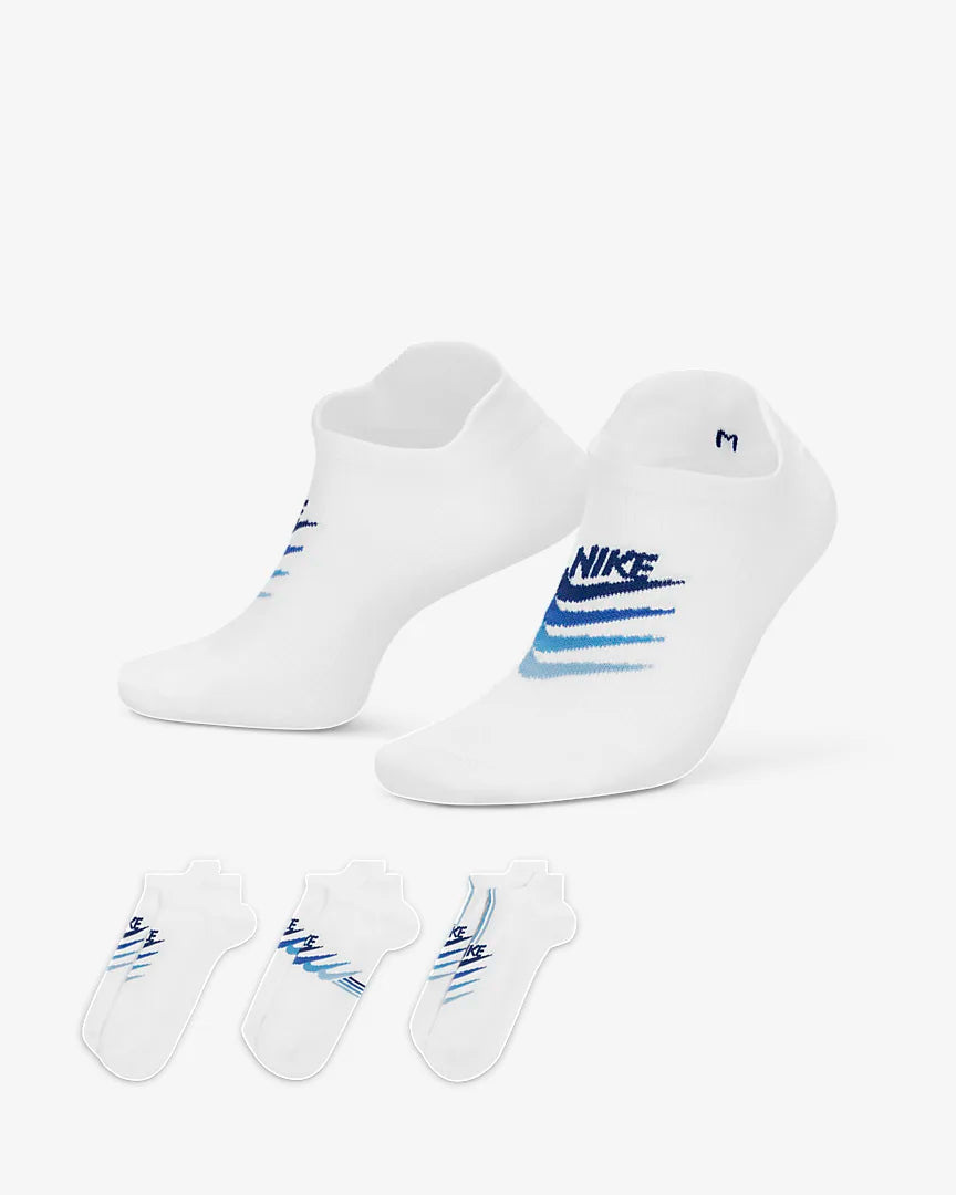 bicycle pedal personalization-Nike Everyday Plus Lightweight Women's No-Show Training Socks (3 Pairs)-White