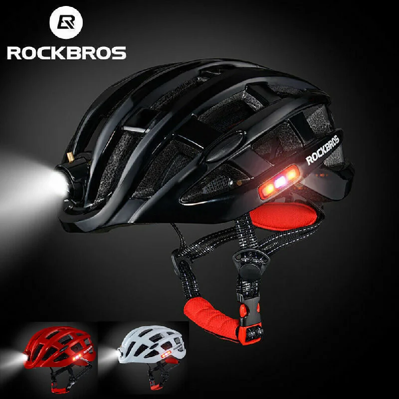 bicycle gear flexibility-ROCKBROS Bicycle Ultralight Helmet with Light