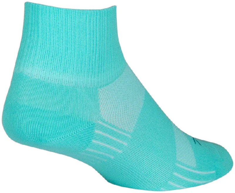 bicycle seatpost toughness-SockGuy Aqua Sugar SGX Socks - 2.5" Aqua Small/Medium