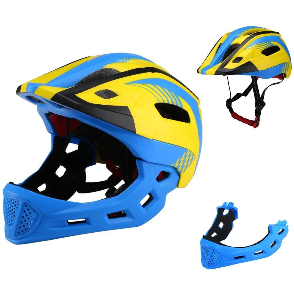 bicycle handlebar stability-Kids Detachable Full Face Bike Helmet Breathable Ultralight Cycling Sports Safety Helmet for Bicycle Skateboard Scooter