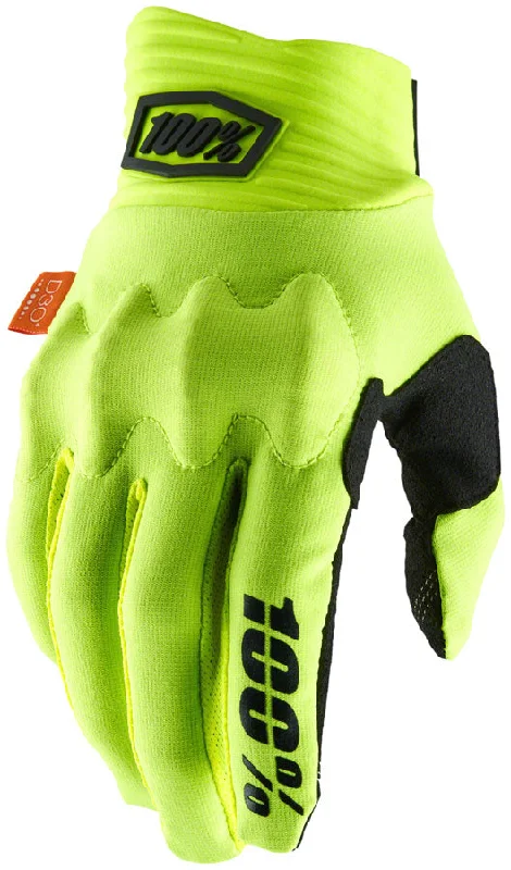 bicycle cleaner customization-100% Cognito Gloves - Flourescent Yellow/Black Full Finger Mens Small