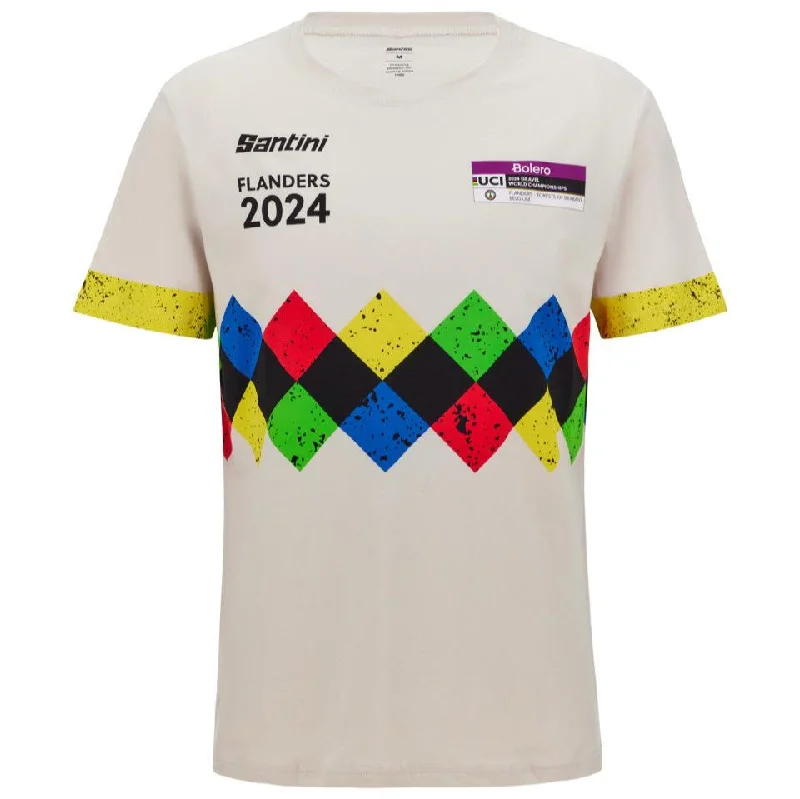 bicycle sidewall precision-T-Shirt Santini UCI Gravel World Championship Flanders 2024