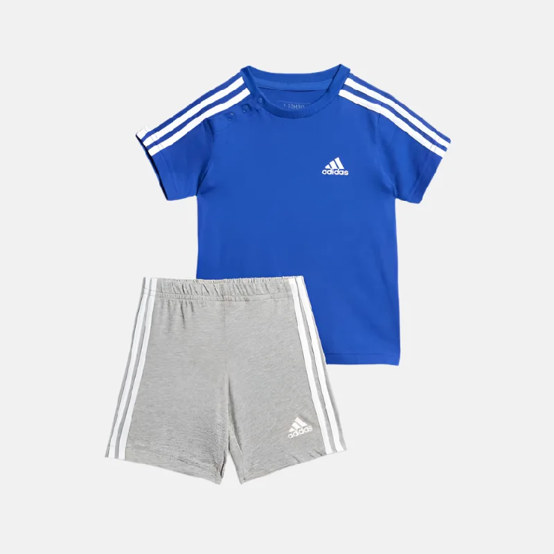 bicycle valve customization-Adidas Essentials Sports Kids Unisex T-shirt and Shorts Set (6-4Year) -Semi Lucid Blue