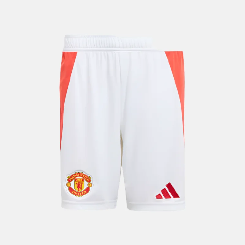 bicycle chain precision-Adidas Manchester United 24/25 Home Kids Football Shorts (7-16Year) -White