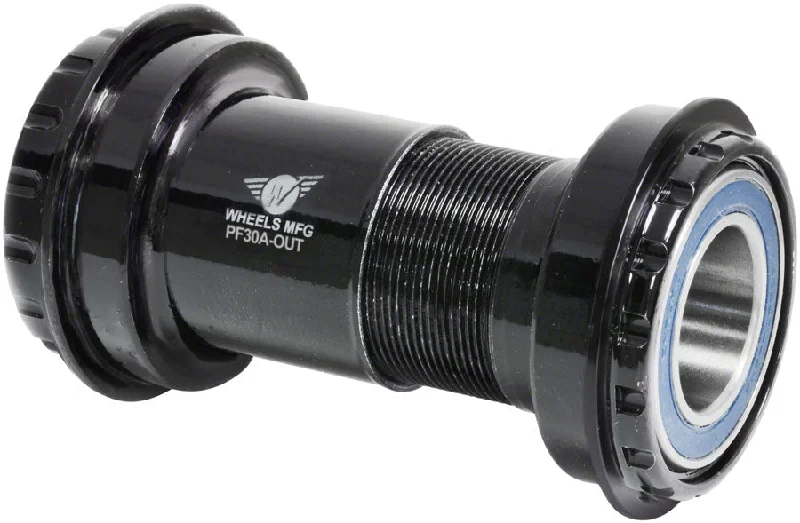 bicycle handlebar strength-Wheels Manufacturing PF30A Frame to GXP Spindle Outboard Thread Together Bottom Bracket BLK