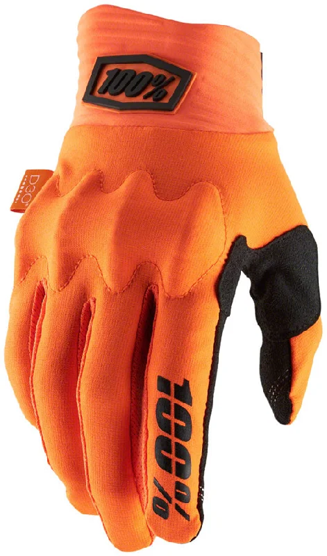 bicycle frame customization-100% Cognito Gloves - Flourescent Orange/Black Full Finger Mens Small