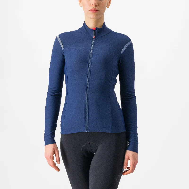 bicycle valve enhancement-Maglia maniche lunghe donna Castelli Tutto Nano RoS - Blu scuro