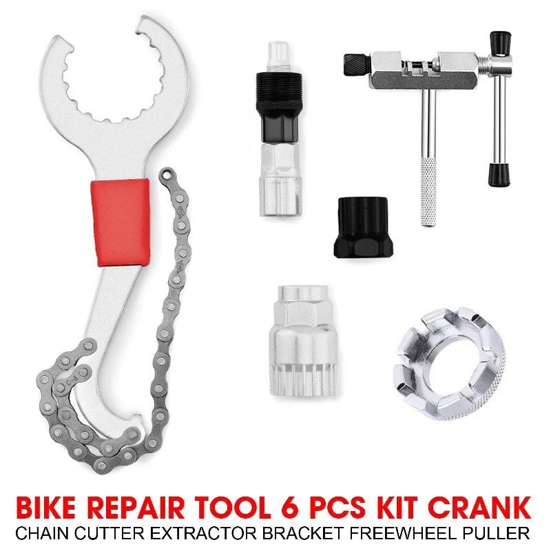 bicycle stem flexibility-Extractor Chain Cutter Flywheel Remover Cycling Repair Parts Bicycle Repair Tool Kits Bike Chain Measuring Ruler Crank Puller