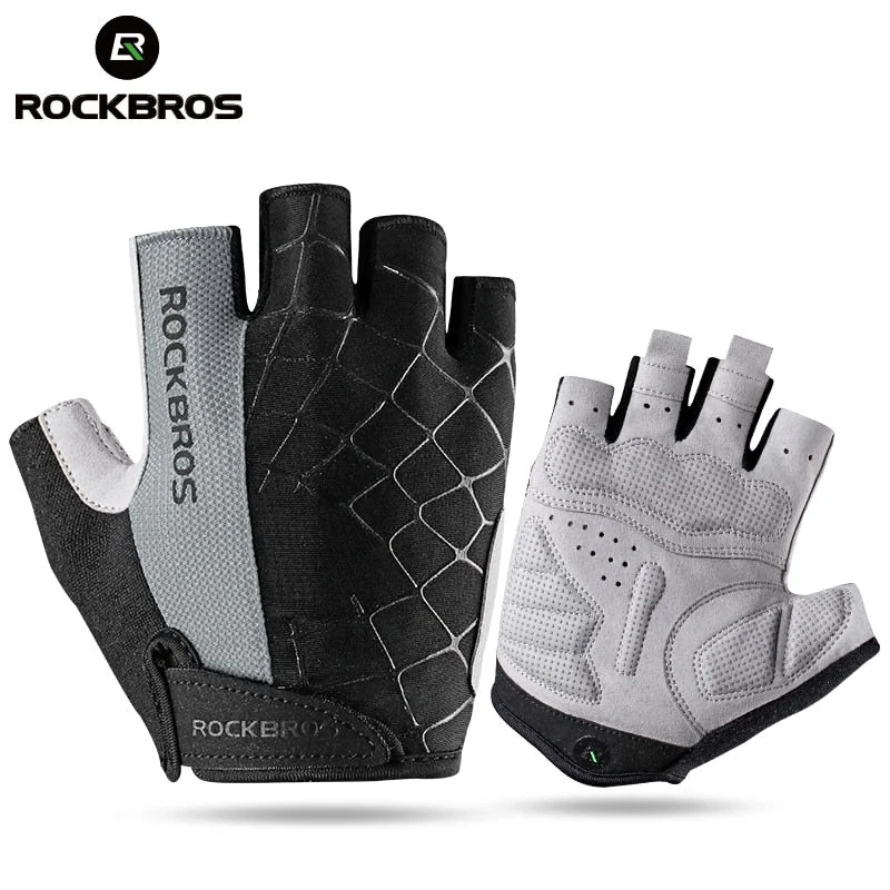 bicycle saddle resilience-ROCKBROS Half Finger Cycling Gloves