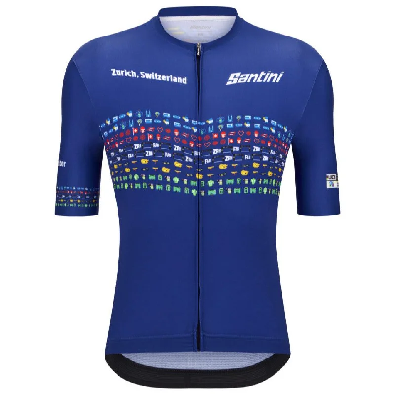 bicycle frame responsiveness-Maglia Santini UCI World Championship Zurigo 2024 - Blu