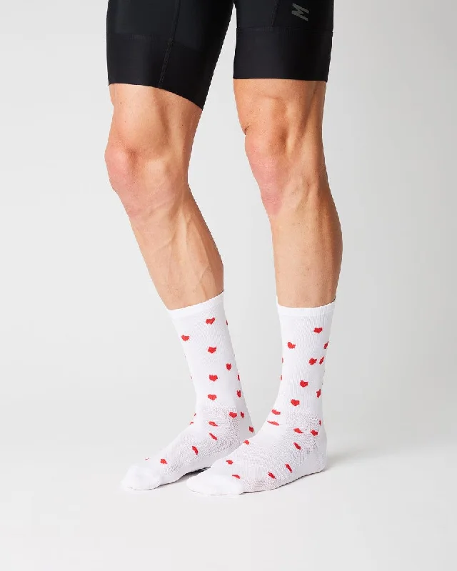 bicycle paint suppleness-FINGERSCROSSED SOCKS | Summer 23 | #15_03 HEARTS - WHITE