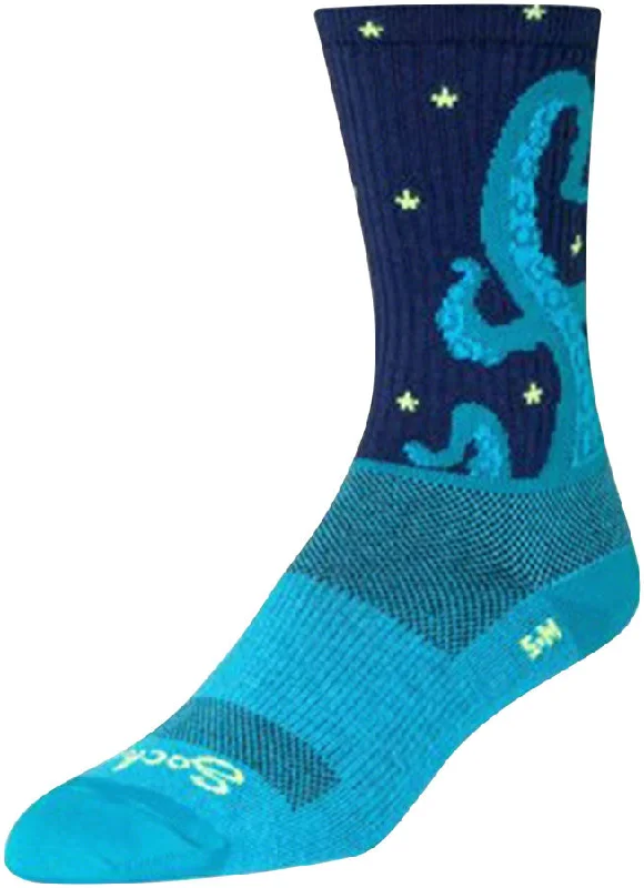 bicycle pad resilience-SockGuy Crew Kraken Socks - 6" Blue Large/X-Large