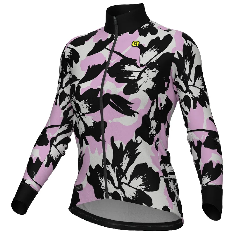 bicycle tire refinement-Maglia maniche lunghe donna Ale PR-E Flower - Rosa