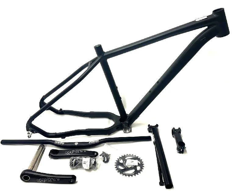 bicycle frame rigidity-FAT Bike 18" Frame 26" 197mm Thru Axle Disc + Cranks + BB + Handlebar + Stem +