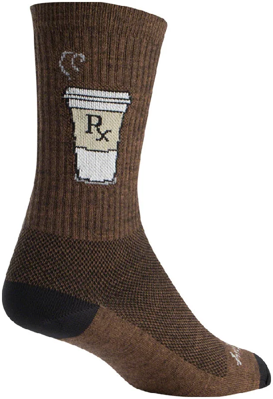 bicycle tire adjustment-SockGuy Wool Addict Socks - 6inch Brown Small/Medium