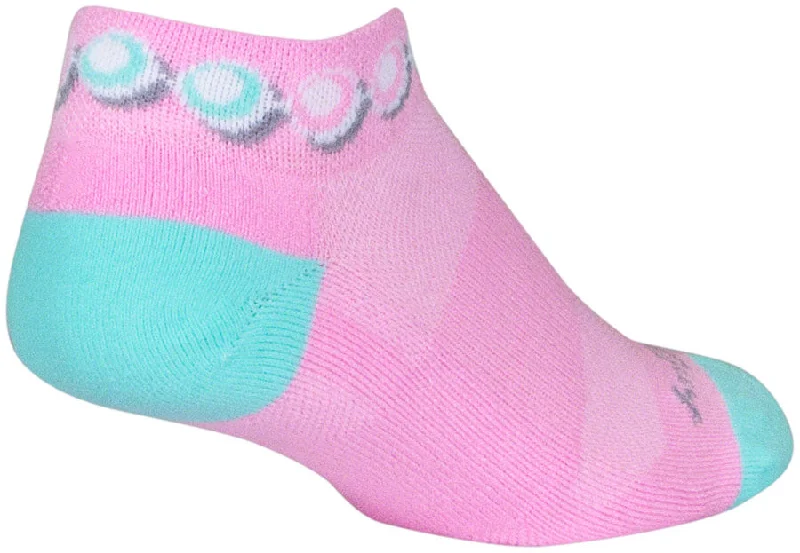 bicycle paint robustness-SockGuy Channel Air Pearls Classic Low Socks - 1" Pink/Blue Womens Small/Medium