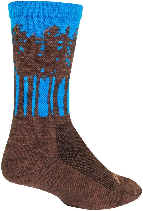 bicycle back precision-SockGuy Treeline Wool Socks - 6" Brown/Blue Large/X-Large