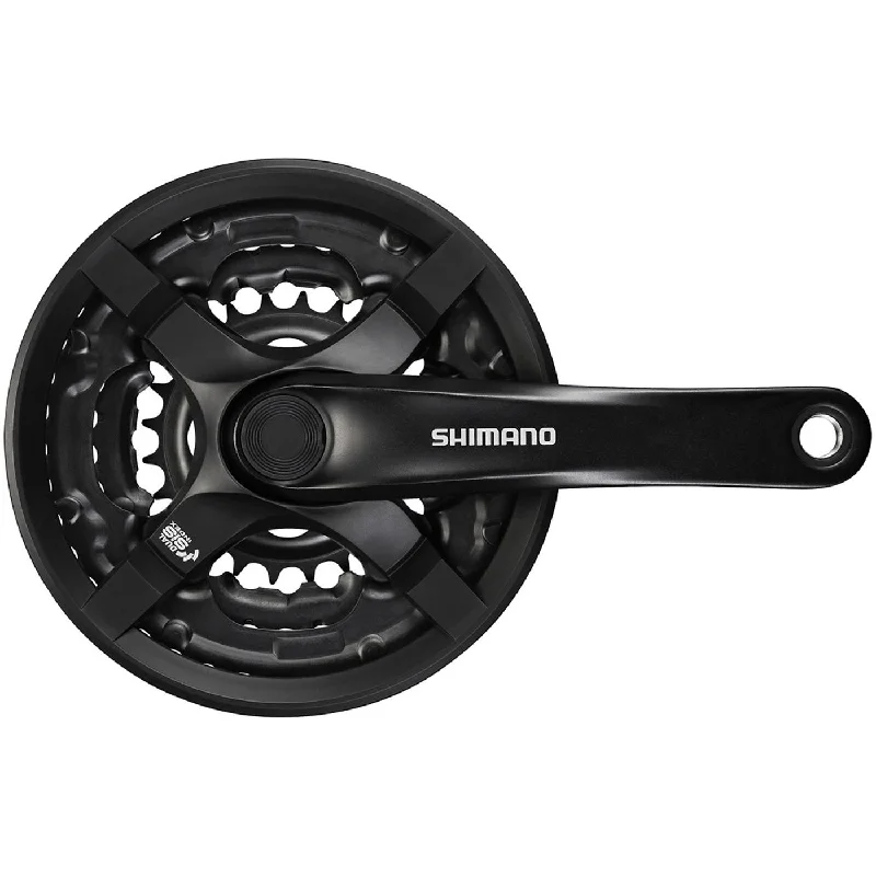 bicycle cleat balance-Guarnitura Shimano Tourney 6/7/8V FC-TY501 42/34/24 - Nero