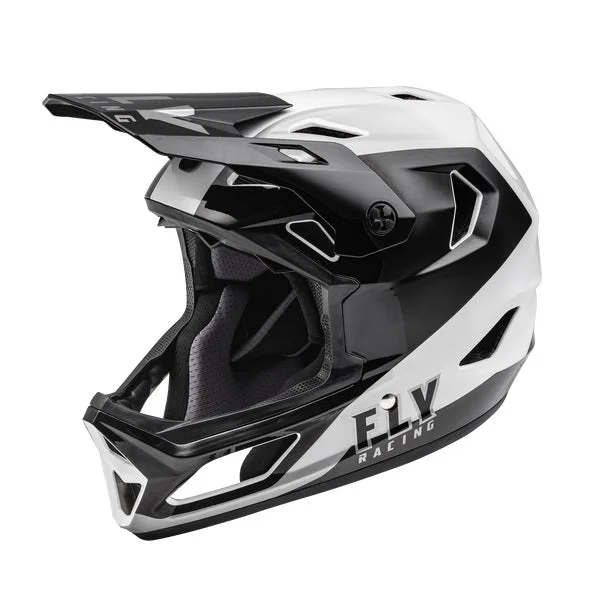 bicycle gear stability-Fly Racing Youth Rayce Full Face Helmet - Black/White